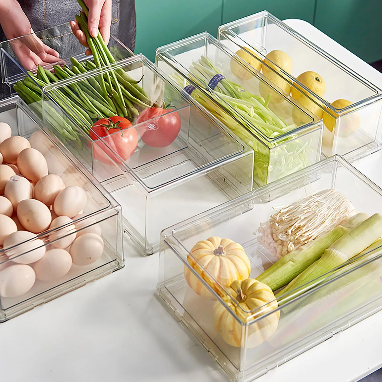 Stackable Drawer Food Storage Box Conrainer Refrigerator Fruit Cheese  Vegetable Organizer Bins Large Capacity Juice Egg Case - AliExpress