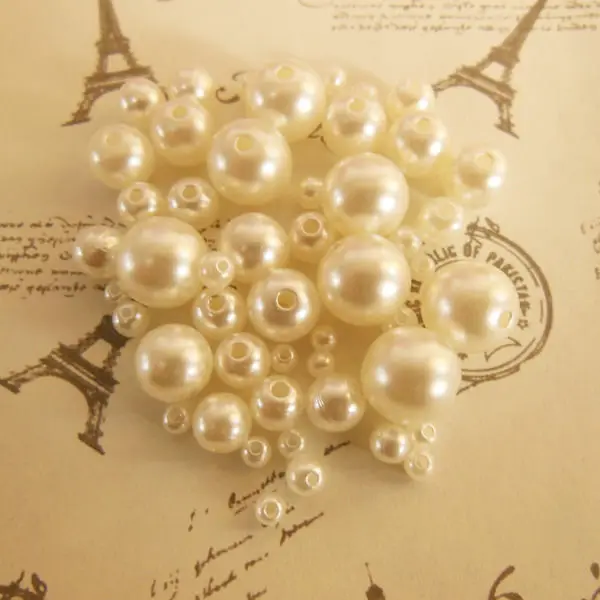 

Рисовая белая круглая бусина с двумя отверстиями 3-20 мм, искусственный жемчуг, украшение, аксессуары для сумок, жемчуг для рукоделия