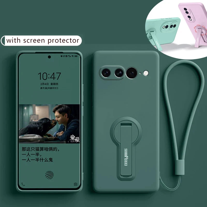 Versatile Silicone Phone Case with Holder Stand & Lanyard – Durable Protective Cover
