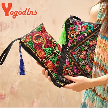 Yogodlns Ethnic Style Embroidered Handbag Female Fashion Shopping Clutch Purse Vintage Envelope Bags Designer Lady Wallet Bolsa 1