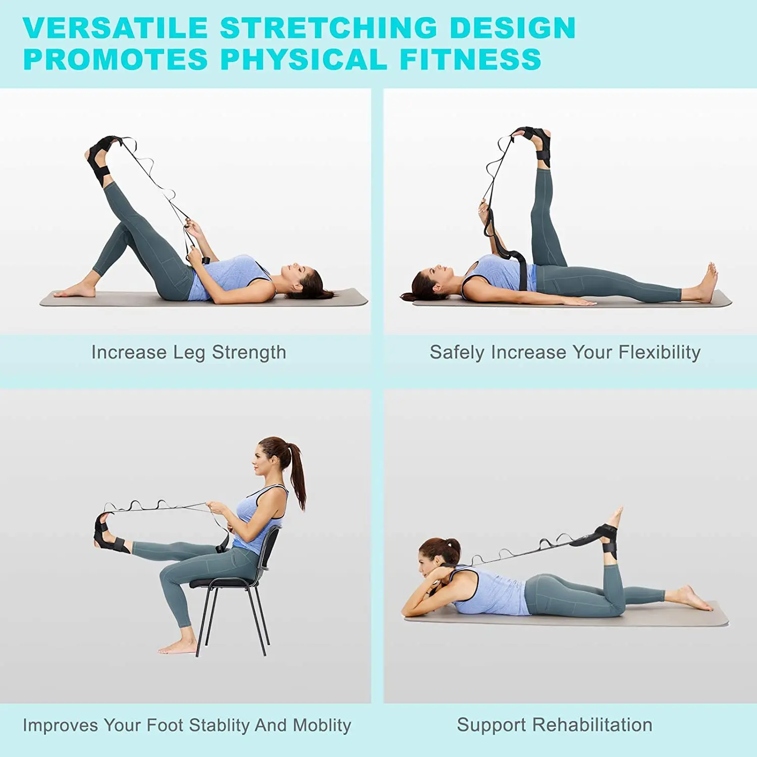 Yoga Ligament Stretching Belt Foot Rehabilitation Strap Yoga Stretch Strap  Leg Training Foot Ankle Joint Correction Sports Rope - AliExpress