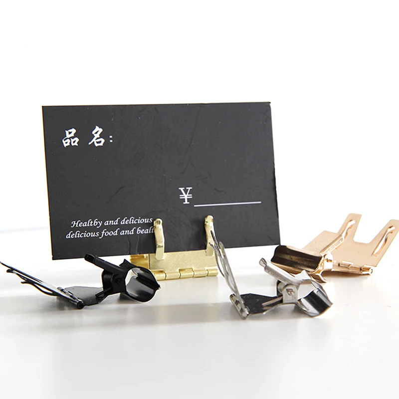 1PC 5.1x2.8cm High Precision Cake Metal Clip Shelf Edge Sign Holder Food Label Display Stand Up Price Tag Clamp On