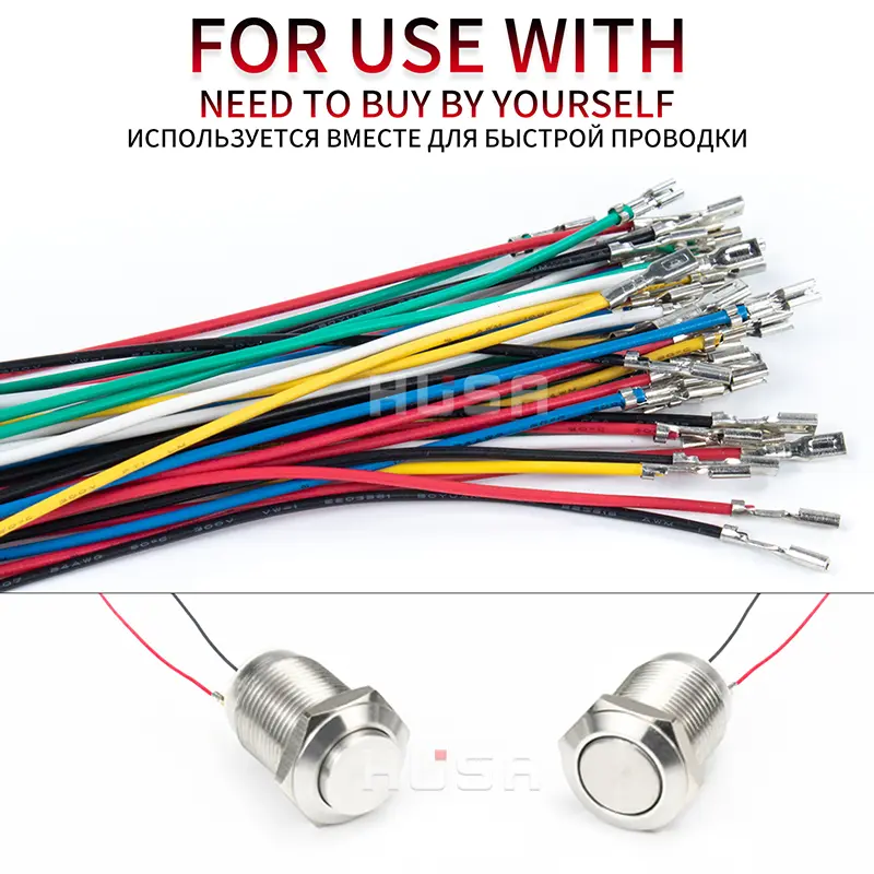 1NO High head Waterproof Metal Push Button Switch LED Light Self-locking/reset 3/6/12/24/220V 8/10/12/16mm Brass nickel plating - Image 6