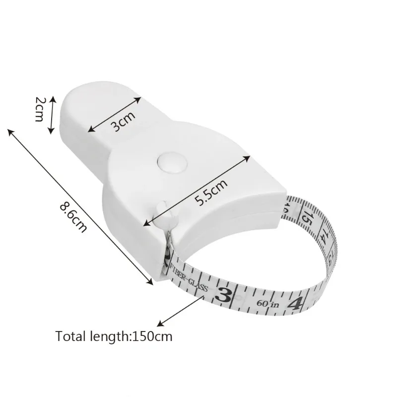 150CM Body Fat Weight Loss Measuring Tape Caliper Gauging Tool Retractable Ruler for Fitness Accurate Tool