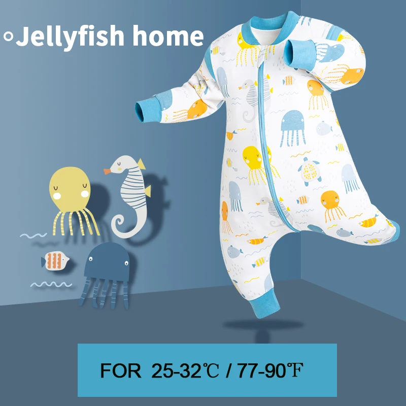 Spring Autumn Toddler Child Cartoon Romper Baby Kids Cotton Pajamas Boys Girls One Piece Sleepwear 1-4 Yrs Split Leg Jumpsuit