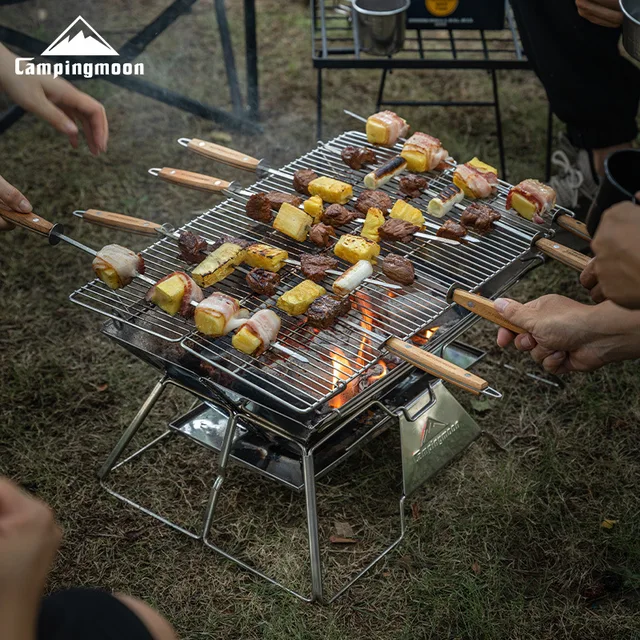 Large Folding Stainless Steel BBQ Grill 1