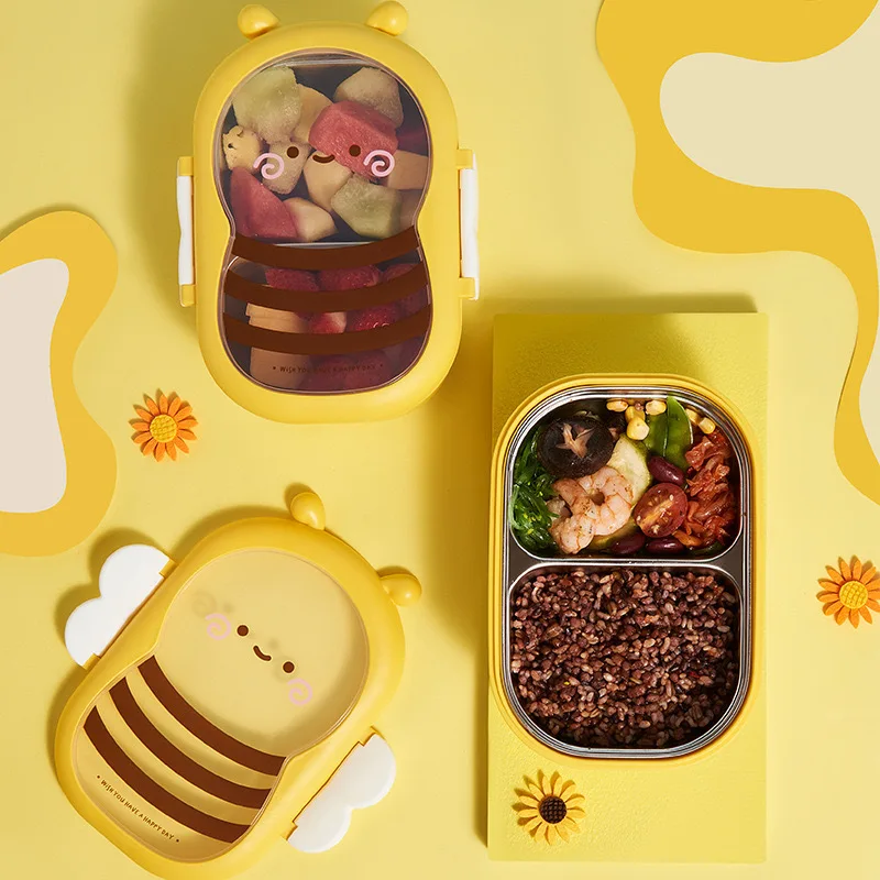 Colorful Stainless Steel Insulated Lunch Box with Dual Compartments
