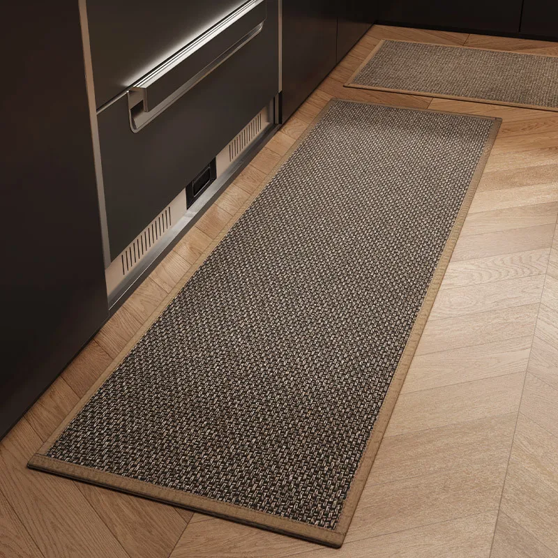 

NIM kitchen Floor Mats Imitation Linen Weaving Water-absorbent Dirt-resistant Non-slip Foot Mats Doorway Oil-absorbing Whole Rug