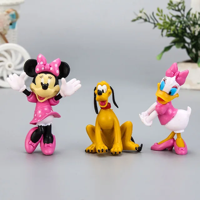 New Disney Cartoon Minnie Mickey Mouse Figures toys set Goofy Wedding cake decoration Action Wedding gift