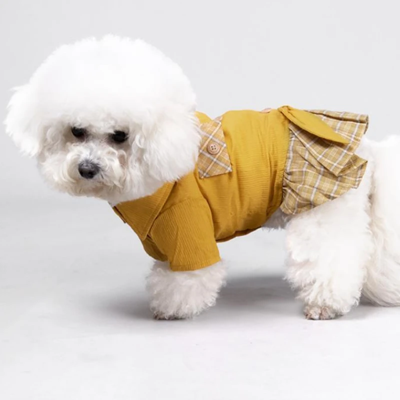 Cute Dog Clothes For Spring Summer Skin-Friendly Lovely Cats Clothing For Ragdoll Blue Dog Kitten Dress ropa para gato