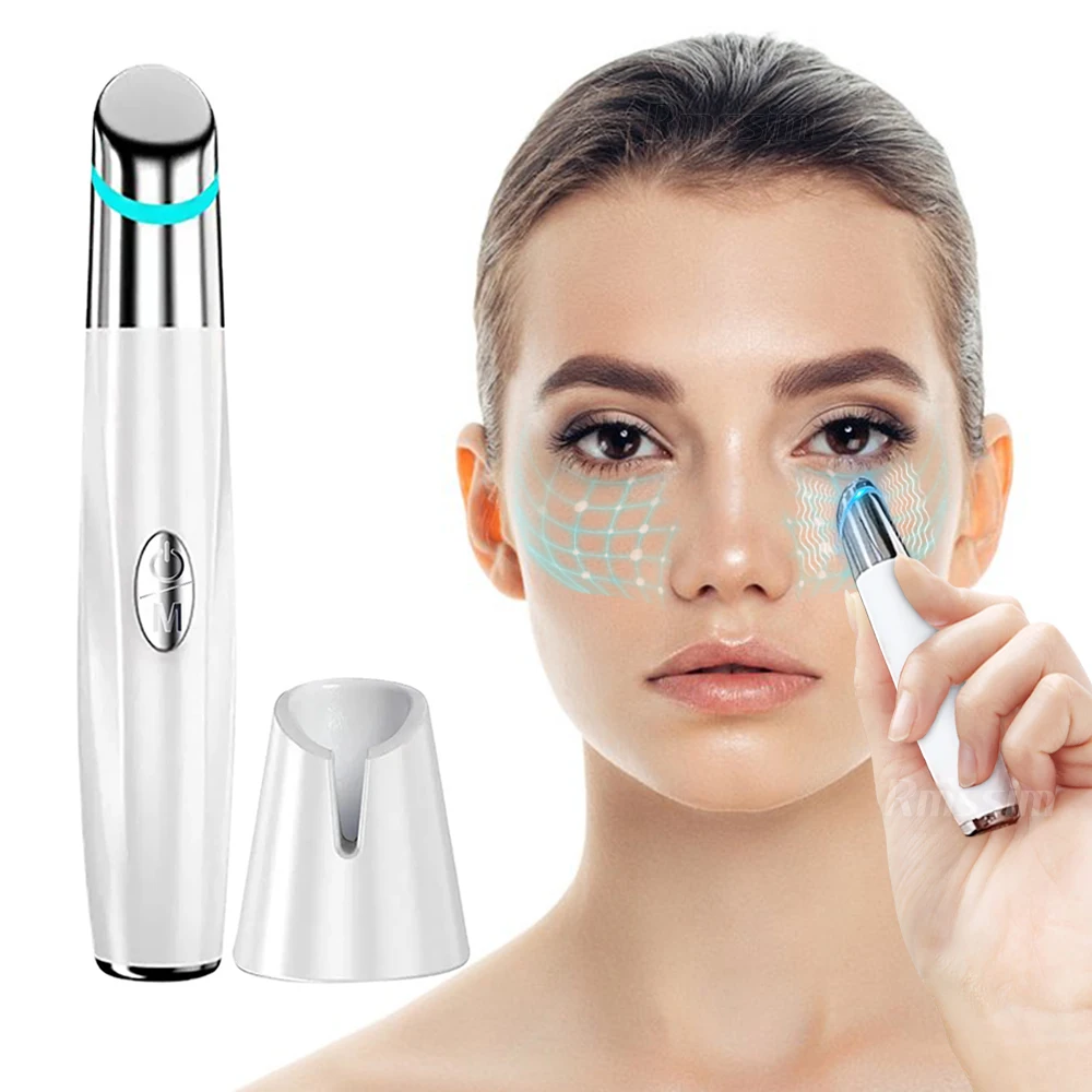 

IPL Eye Massager Device Vibration Heated Facia Beauty Wand Lighten Dark Circles Eye Bags Puffiness Anti Wrinkle Skin Care Tool