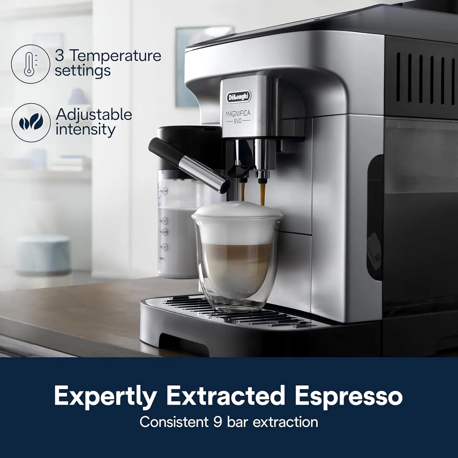 Espresso & Coffee Machine with Automatic Milk Frother for Latte, Cappuccino, Iced Coffee, Built-in Grinder, ECAM29084SB 4