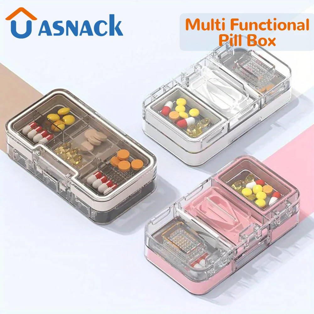 

3 Grids Small Pill Cases Portable Travel Case Medicine Pocket Case Dispenser Independent Lattice Multi Function Box Container