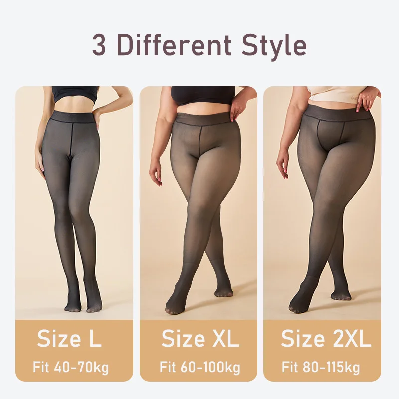 Collant Termici Invernali Donna 300G – Vita Alta Elasticizzati – Fodera Felpata Calda – Taglie M-L E L-XL Per 0-10°C