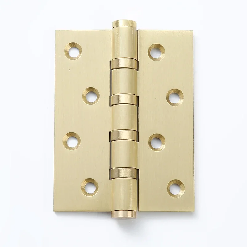Solid Brass Door Hinge 4,5 inch Brushed Heavy Wooden Door 3mm thick Bearing Hinges