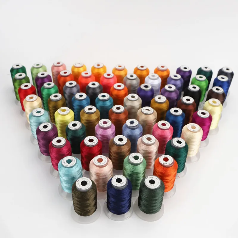 

63 Brother Colors Set Premium Polyester Embroidery Thread 500M (550Y) Each Spool Brother Babylock Janome Singer Home Machine