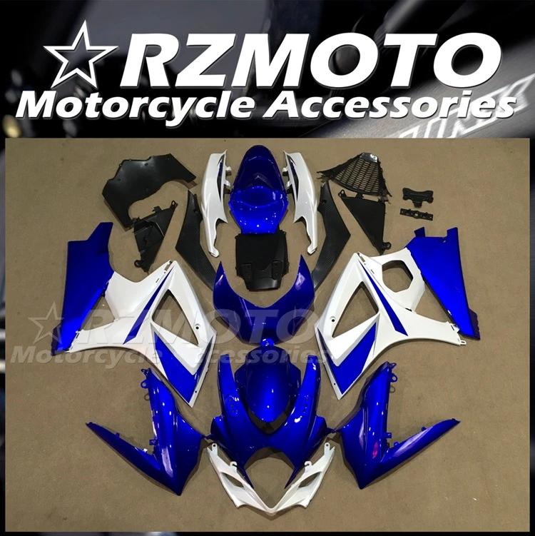 

4 подарка, новый комплект обтекателей для мотоцикла из АБС-пластика для SUZUKI GSX-R1000 K7 2007 2008, комплект обтекателей синего и белого цвета