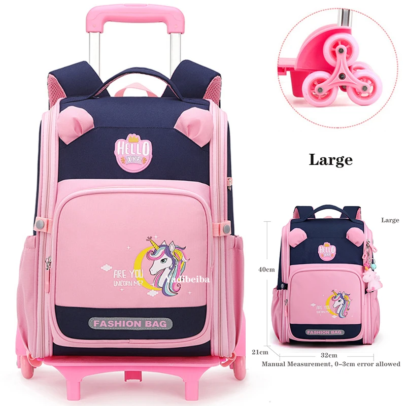 Wheeled School Bags Girls Boys Rolling Bag School Trolley Backpack Kids