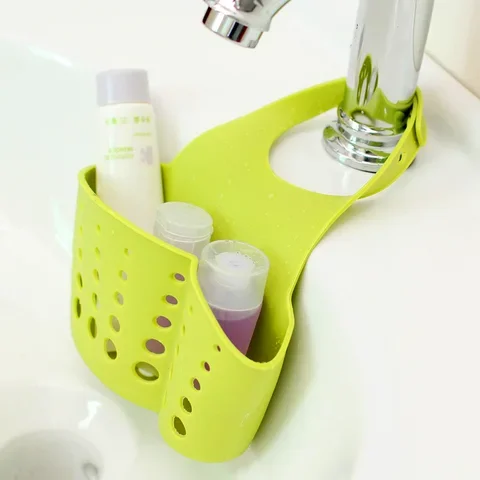 

1Pcs Kitchen Gadgets Hanging Drain Basket Adjustable Snap Sink Soap Sponge Holder Utensils Organizer Kitchen Accessories