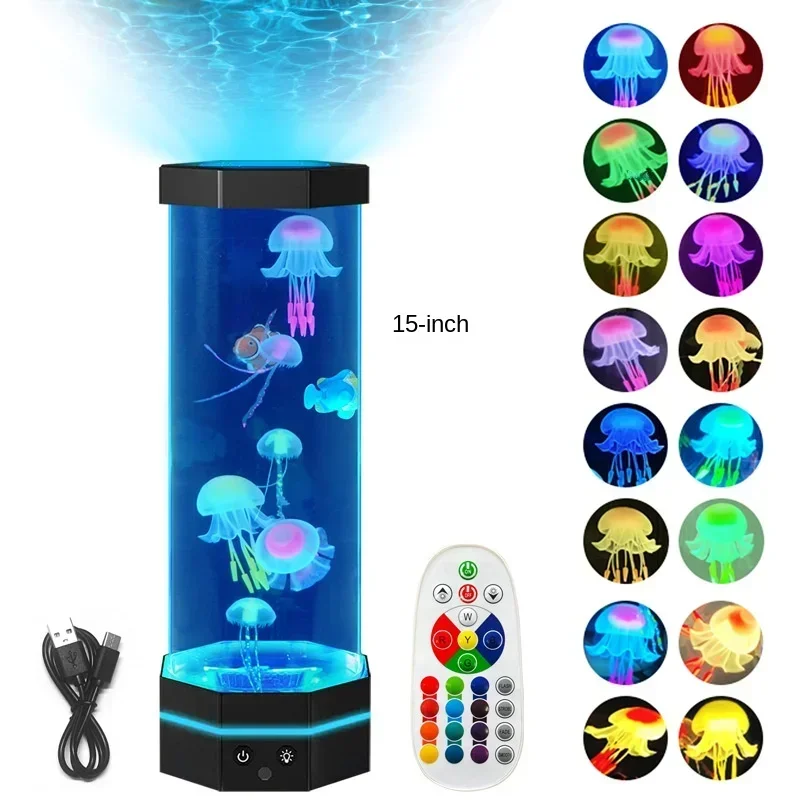 LED Projection Jellyfish Lamp Creative Gift Bedroom Table Lamp Led Small Night Lamp Decoration Ambience Light