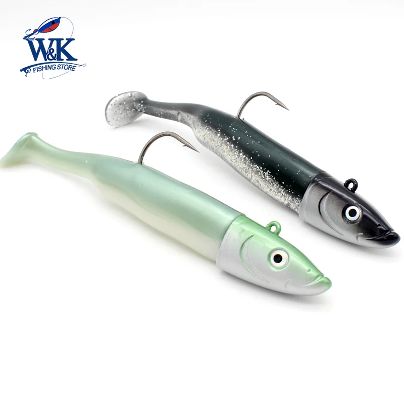 

Trolling Fishing Lure 7.3inch 150g Soft Bait KIT with 120g JIG 14.5cm Paddle Tail for Rock Fish Cod Pollock Boat Fishing Tips