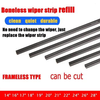 2pcs High Quality Boneless Rubber Car Wiper Blade refill Strips Windscreen 6mm 14"16"17"22"24"26"28" Windshield car accessories