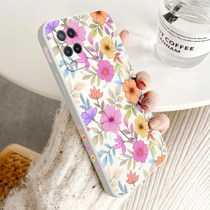 Colorful Flower Silicone Phone Case Cover
