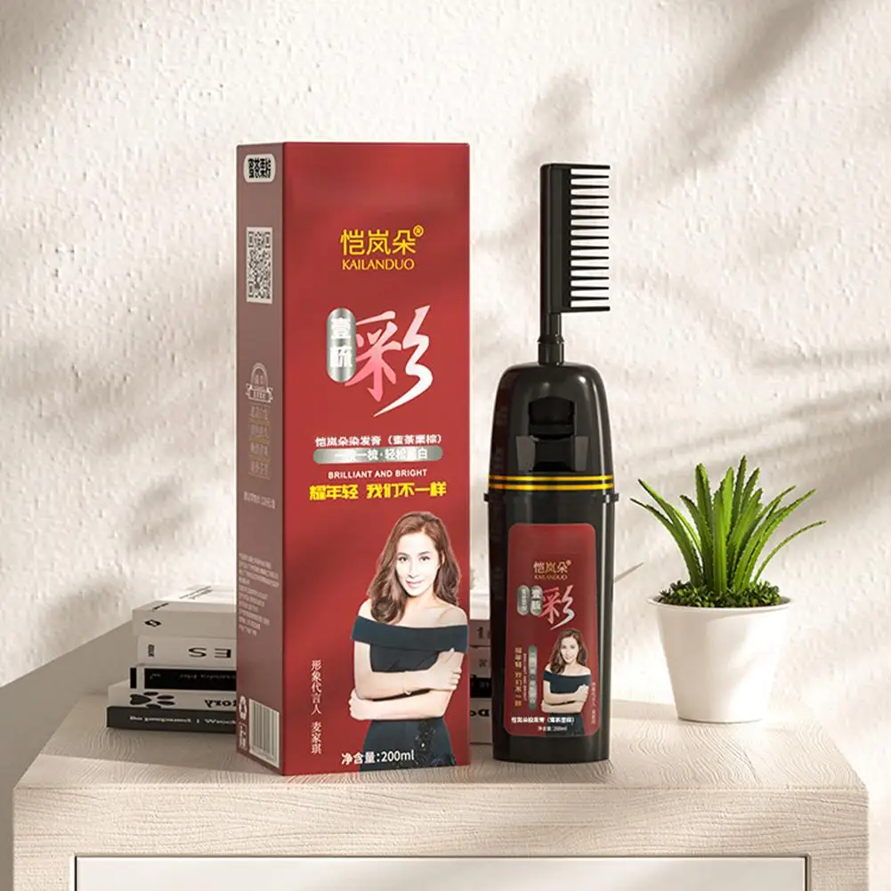 

Hair Dye With Comb Applicator Hair Color Kit With Natural Long-lasting Hair Cream Innovative Plant And With Coloring Extrac X4u9