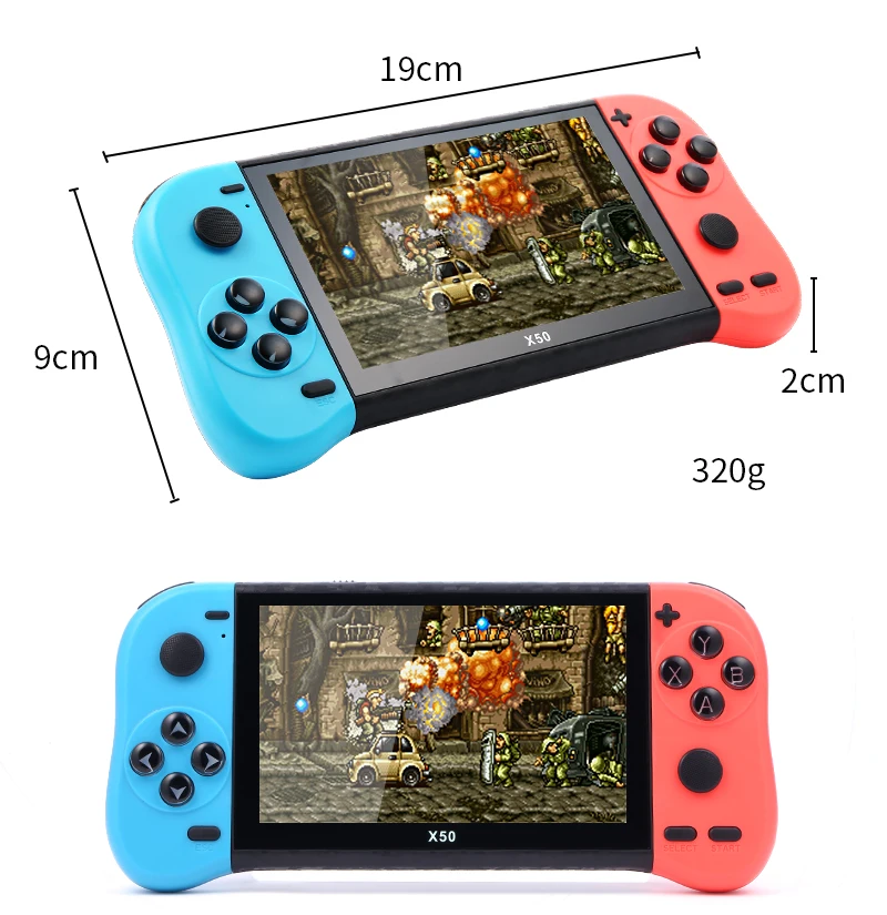 2022 X50 5.1 HD screen 64bit Video games supports multiple emulators ortable Handheld Retro Game Console Video Player tv output