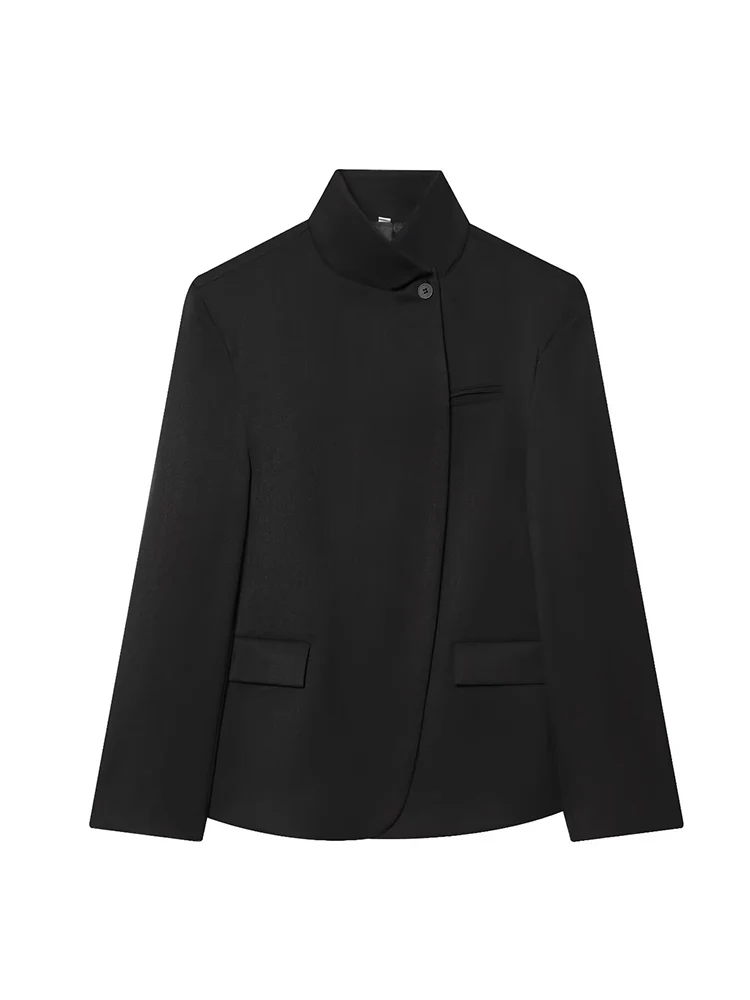 Women's Suit Coats New Long Sleeve Pockets Decorated Stand Collar Commuter Blazer Fashion Casual Stylish Ladies Clothing
