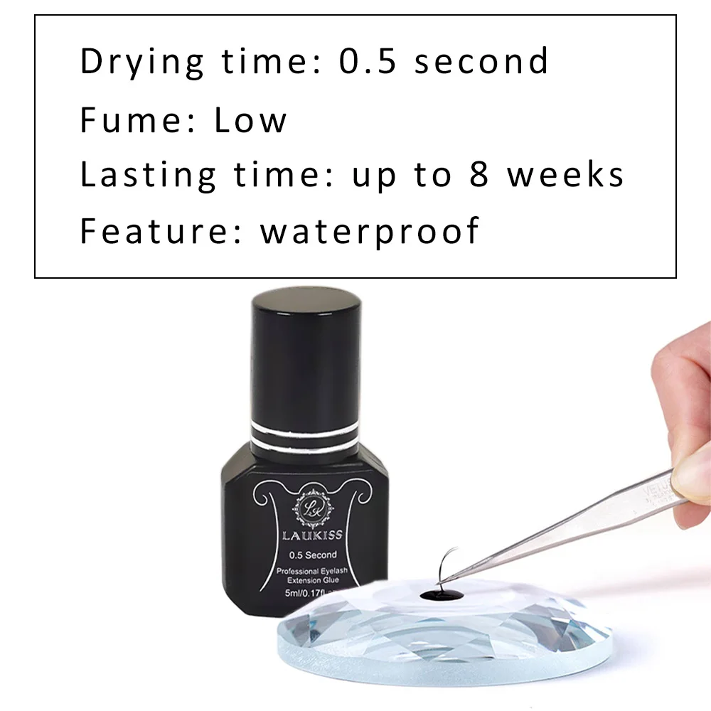 Eyelash Glue Professional 5ml 0.3S 0.5S Eyelash Glue Fast Drying Strong False Eye Lash Extension Glue Hold Long Lasting Adhesive Lash