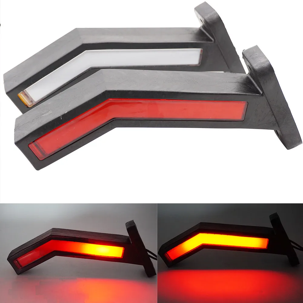 2PCS Waterproof 12-24V Trailer LED Side Marker Lighting Outline Marker Truck Light Neon Stalk Side Light For Trailer