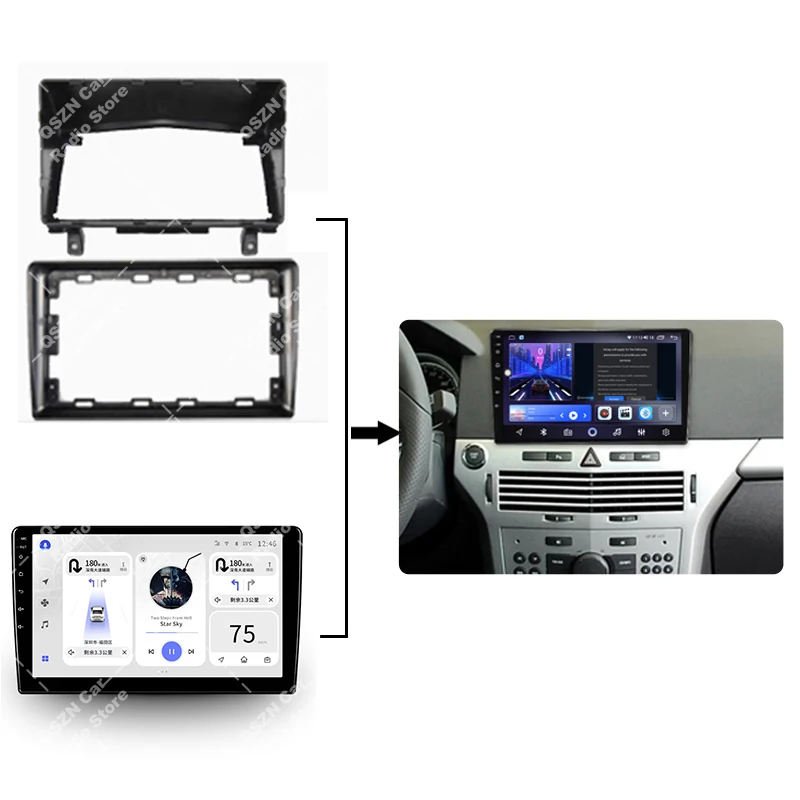 Cornice per Autoradio, Dash Radio Fascia Stereo Radio Telaio di Montaggio Sostituzione per Astra H Antara D Zafira B