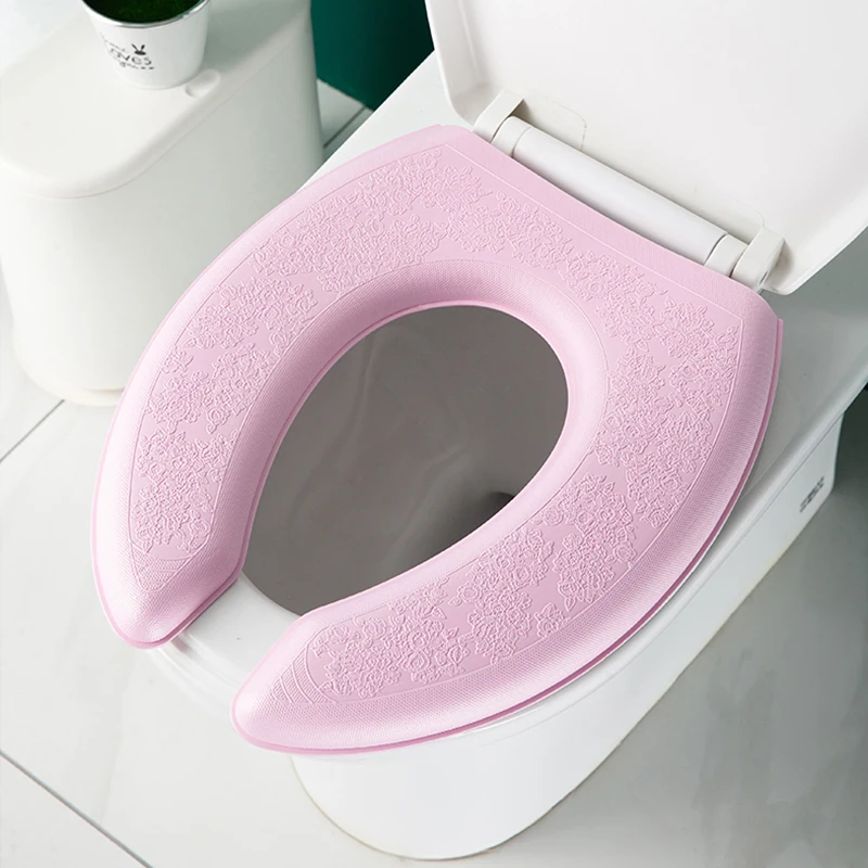 Washable Toilet Seat Cover Waterproof Sticker Foam Toilet Lid Cover