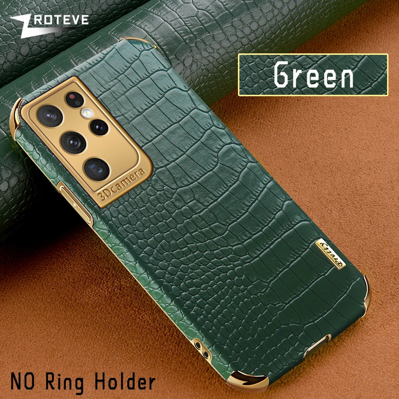 thumbnail image 1 of For S24 Ultra ZROTEVE Crocodile Leather Plating Silicone Soft Cover For Samsung Galaxy S23 S22 S21 S20 FE Note 20 10 Plus Case, 1 of 5