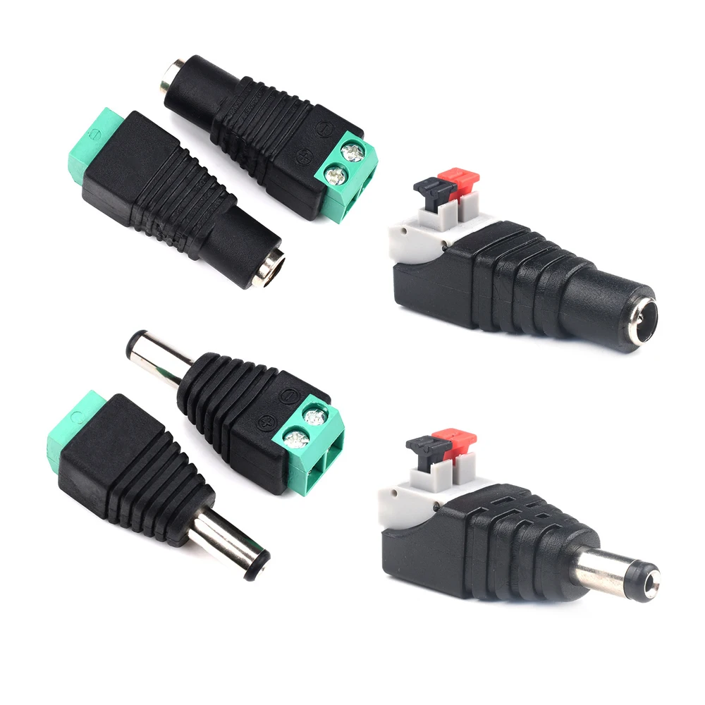 

Гнездовой разъем питания постоянного тока 5,5*2,1, паяльная преобразовательная клемма постоянного тока, нажимной тип без нажатия для освещения/питания камеры мониторинга