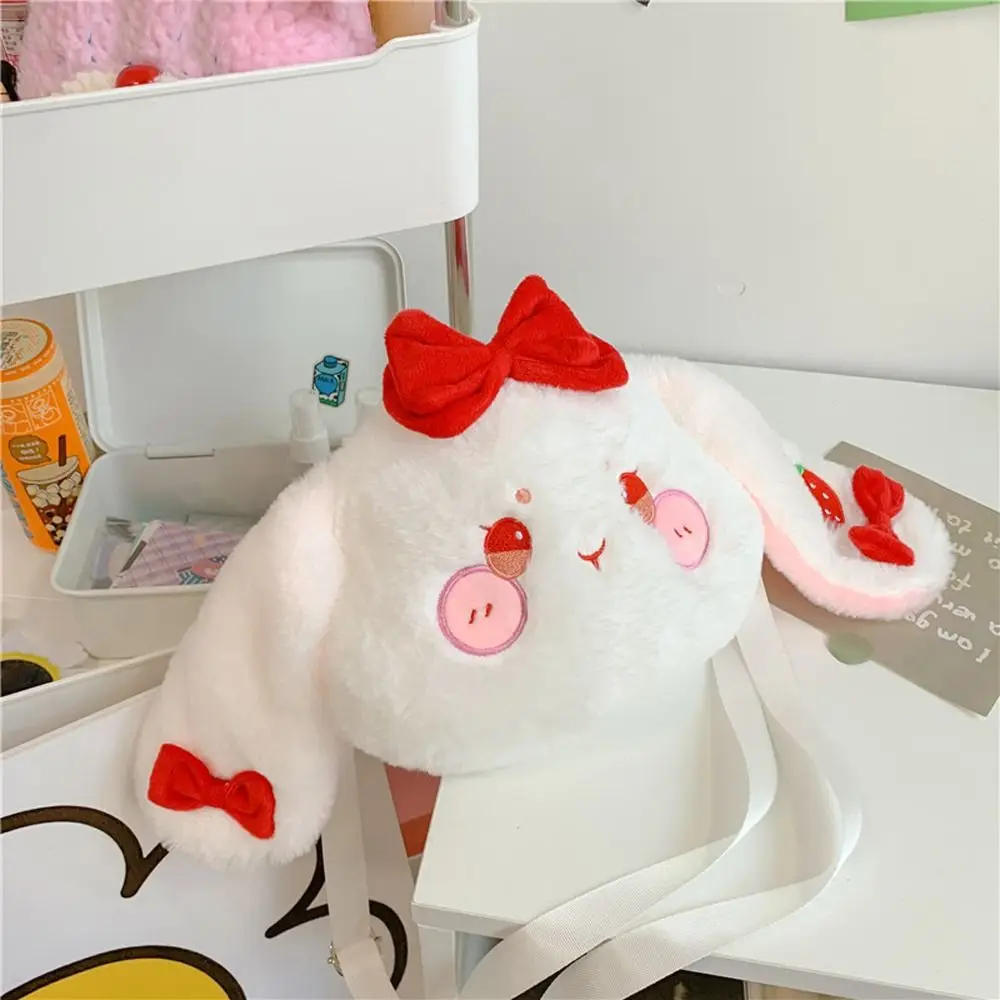 

Сумка через плечо с бантом и кроликом, женская сумка-Кроссбоди с животными, мягкая уличная сумка для куклы