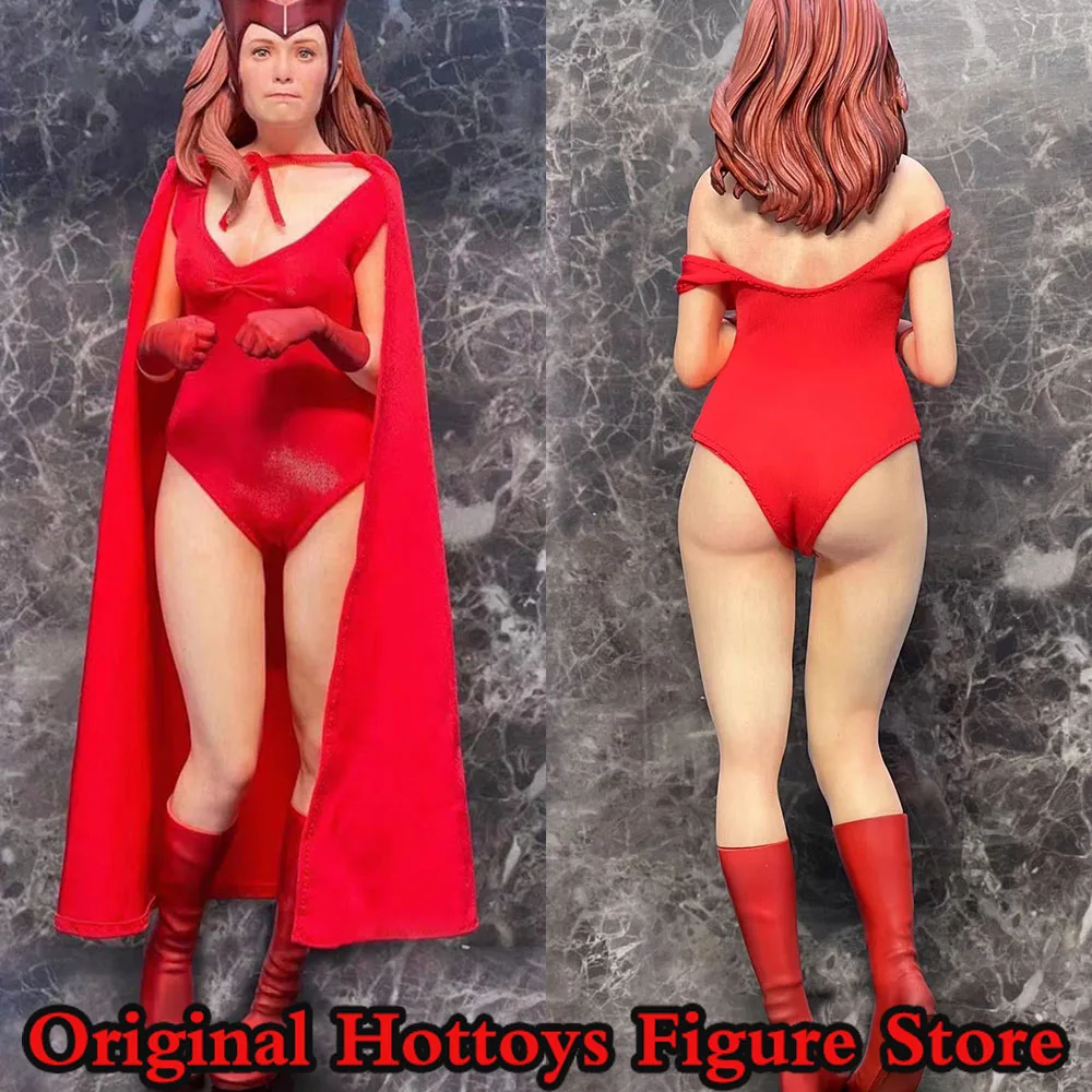 1/6 Scala Soldato Femminile Scarlet Witch Wanda Django Maximoff Slim Red Cloak Combat Suit Per Bambola Action Figure Da 12 Pollici