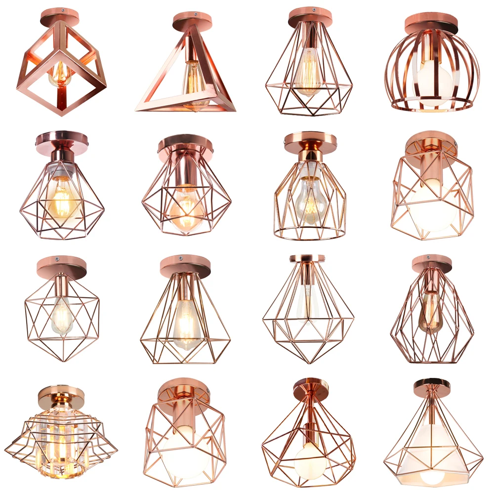 

Retro Loft Led Ceiling Light Modern Ceiling Lamp Shade Vintage Industrial Indoor Lighting for Living Room Kitchen Home Decor E27