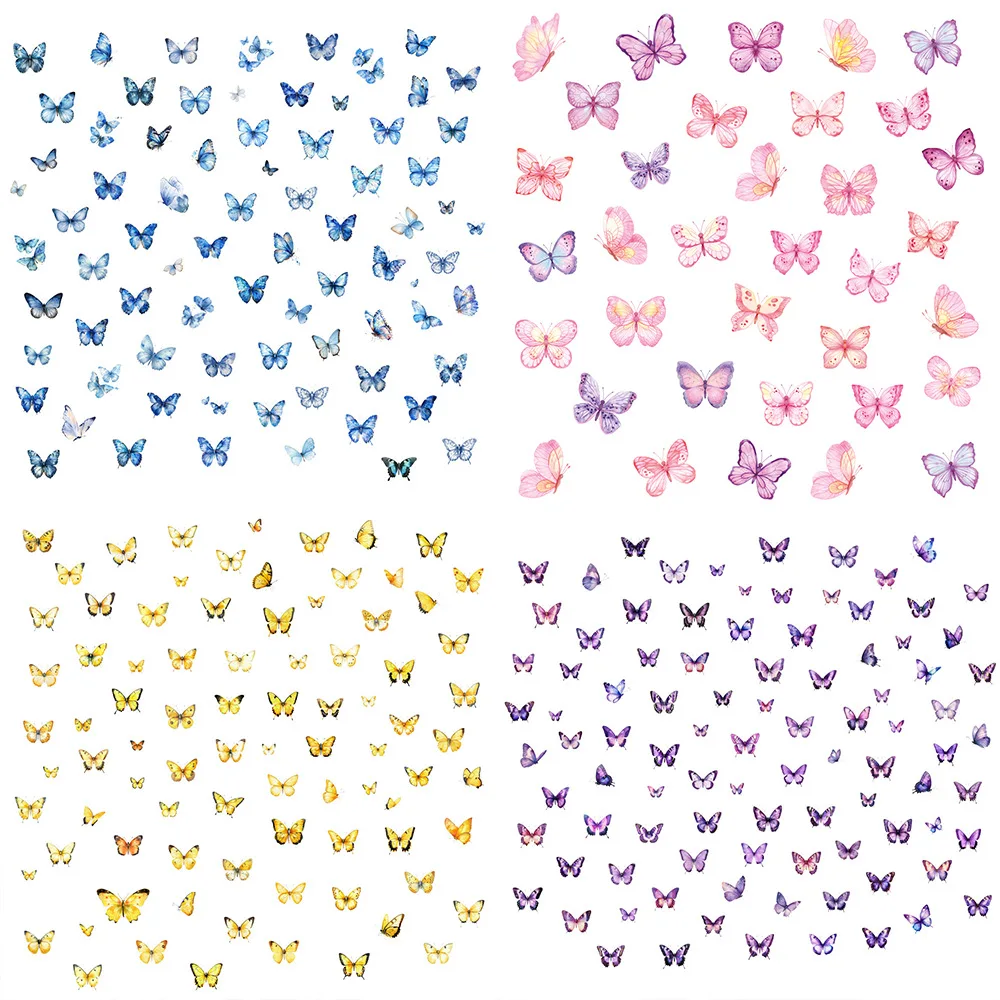 New Multicolor Butterfly Self-Adhesive Wall Stickers - Waterproof 30x30cm 3pcs Set for Living Room Bedroom Home Decor