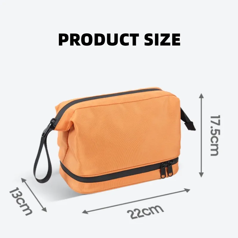 Description Picture 3 of itemDouble Layer Men Large-capacity Toiletrie Bag Women Travel Cosmetic Makeup Kit Waterproof Dry and Wet Separation Storage Bags