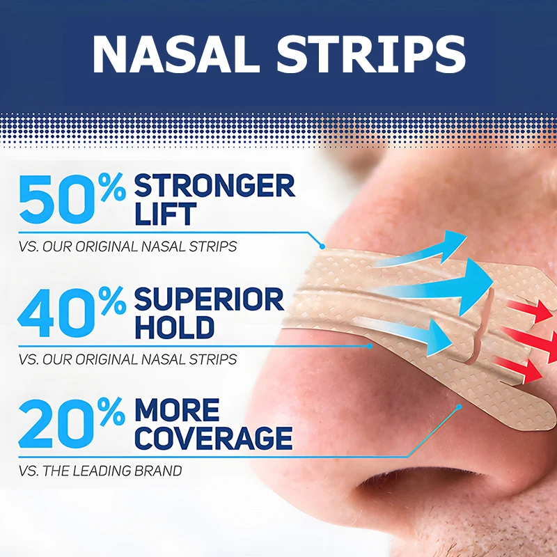 Breath Nasal Strips Works Instantly to Improve Sleep Reduce Snoring and Relieve Nose Congestion Due to Colds & Allergies