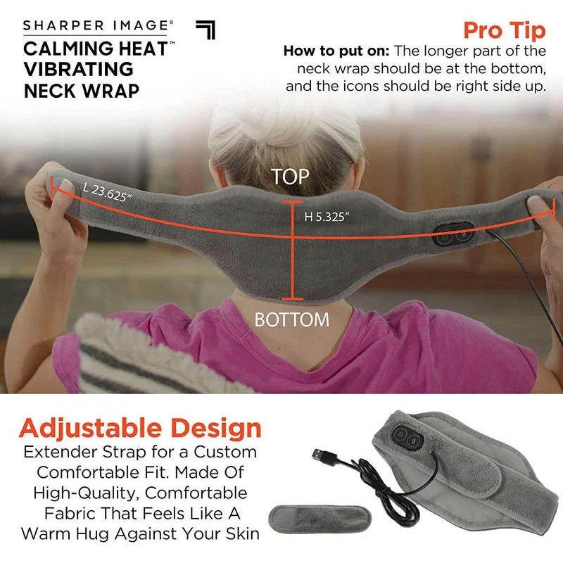 New Hot Sell Portable Heat Massaging Neck Wrap Memory Foam Electrically Heated Massage Neck Heat Therapy Massage Pillow