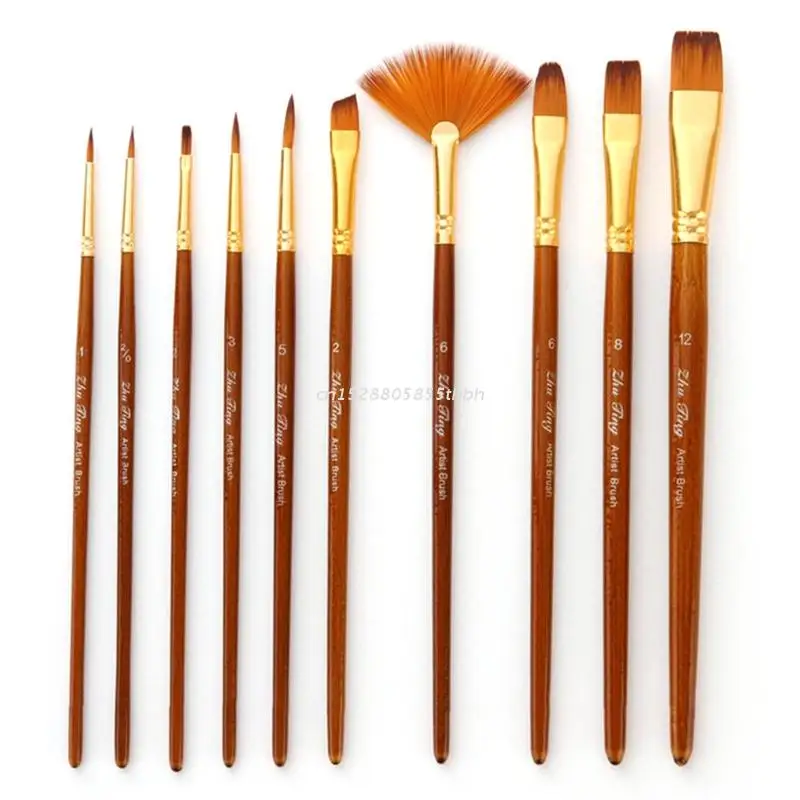 10PCS PAINT BRUSHES Professional DIY Nylon Hair Brushes Set for Acrylic  Painting $7.69 - PicClick AU