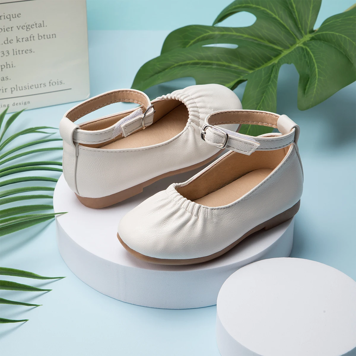 KIDSUN Princess Kids PU Leather Shoes Girls Casual Children Girls Shoes Non-slip Rubber Sole Children's Shoe leather shoes girls shoes