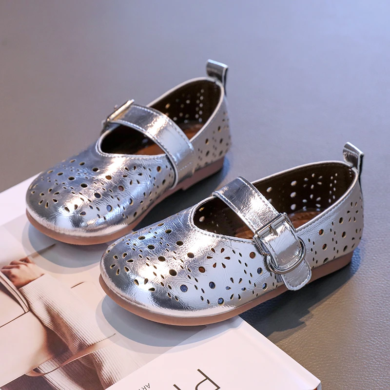 Children Princess Shoes Hollow-out Concise Style Breathable Kids Flat Shoe Three Colors Summer All-match Comfy Girl's Shoe 26-36 Girls Shoes Girls Flats