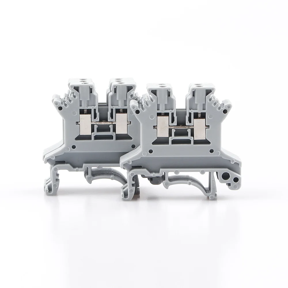 Wire Connectors Din Rail Terminal Block 10Pcs UK-1.5N Din Rail Terminal Block Universal Screw Connection Wire Connector Block Terminal Strip 16awg Wire Conductor