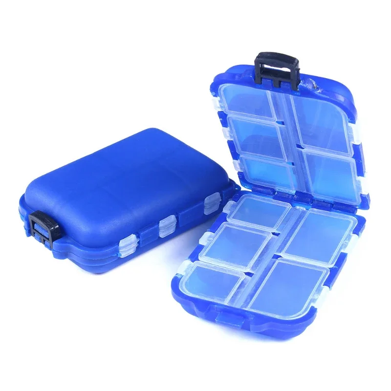 

10 Compartment Fishing Tackle Box Lure Hook Storage Case Double Sided Fishing Tool Organizer Multifunctional Bait Container