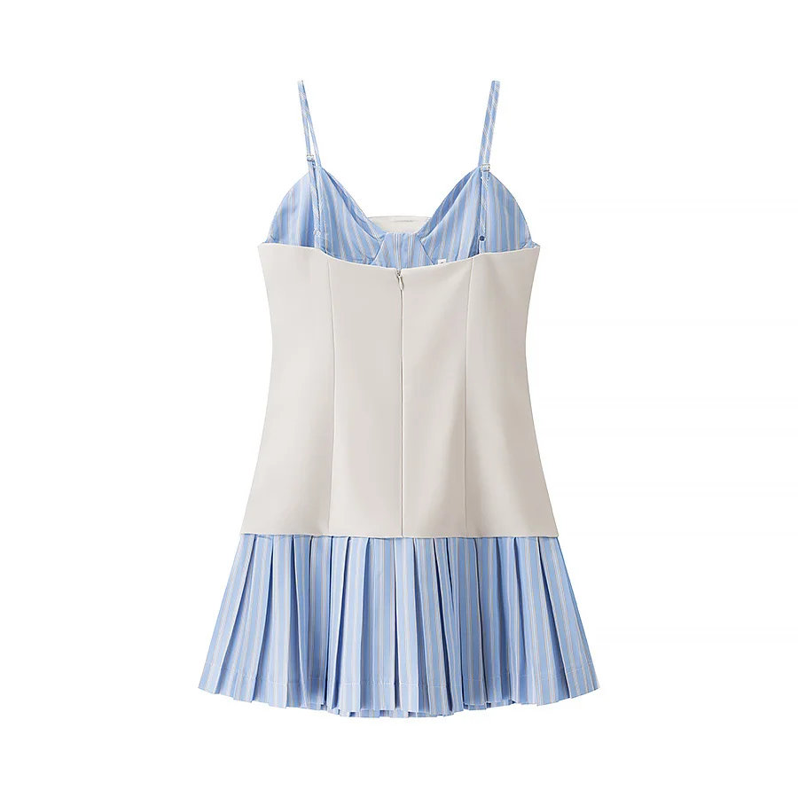 NORDISK■Pleated Dress■送料込 Women's 2024 Summer Sleeveless Halter Neck Dress Pleated