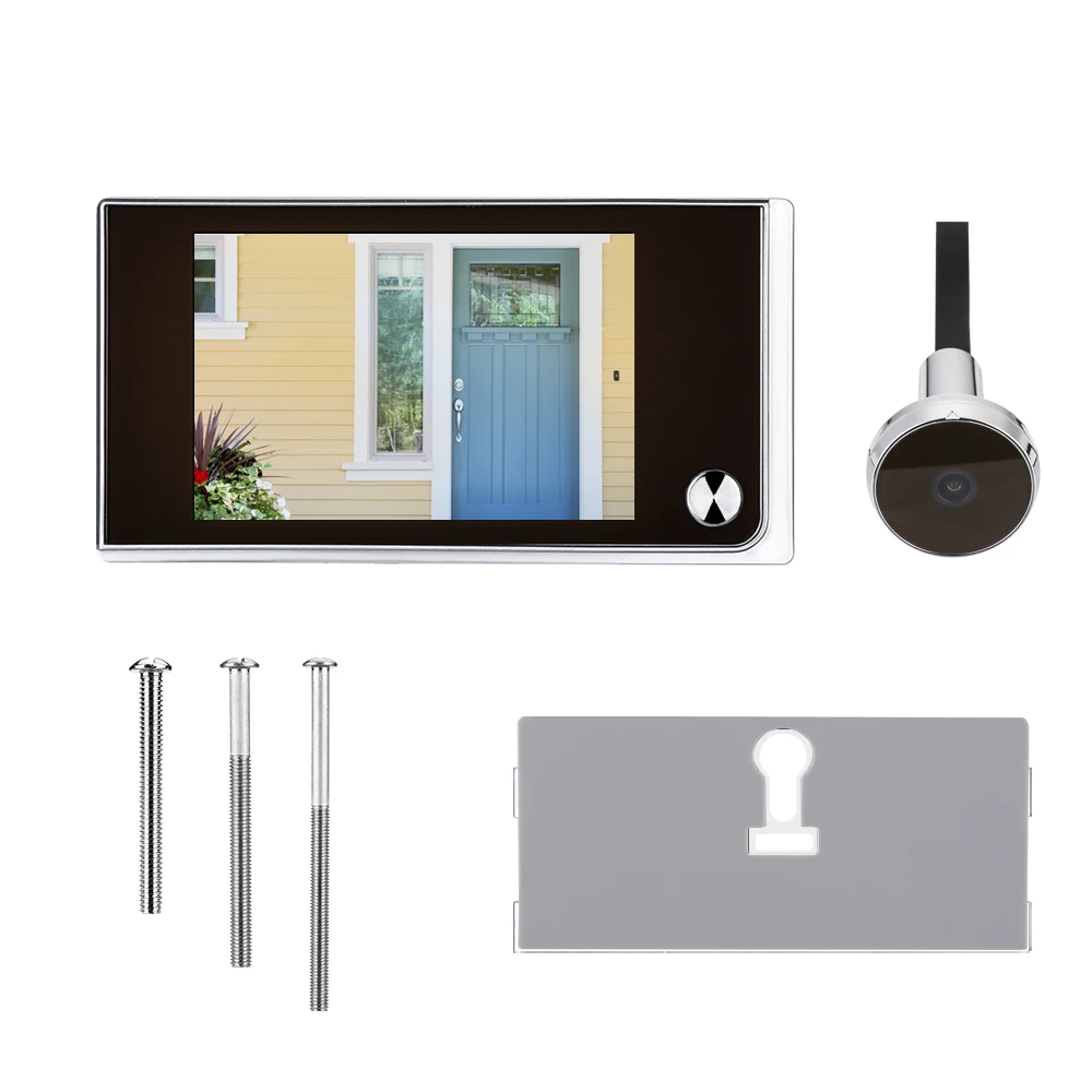 3.5 Inch Digital Door Peephole with Camera 120 Degree Angle Digital Door Viewer Smart Home Outdoor Cat Eye Visual Video Doorbell